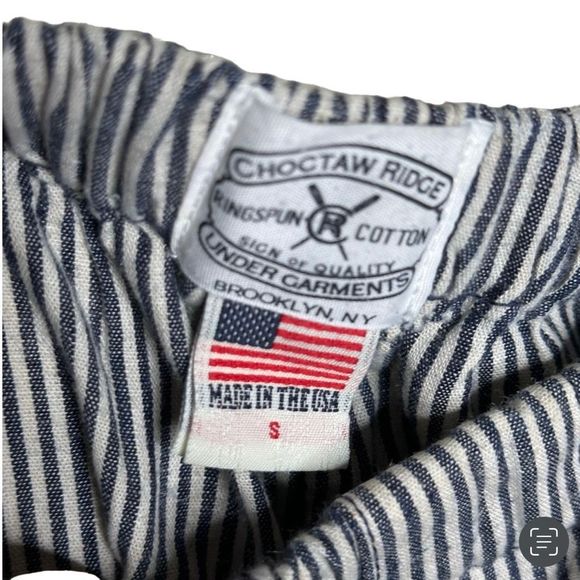 Choctaw Ridge Japanese Natural Striped Linen/Cotton Drawstring Lounge Pants Made - Picture 7 of 7